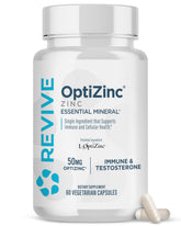 Revive Zinc Supplement 50mg OptiZinc 60 Capsules front view