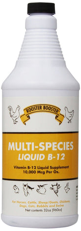 Rooster support Liquid B-12 bottle front view with label