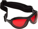 SafetyBlue Red Light Blocking Glasses front view with adjustable strap