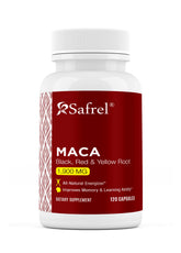Safrel Maca Root Capsules front view with packaging