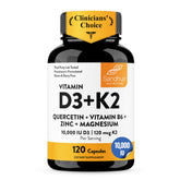 Sandhu's Complete 6-in-1 Daily Stack Vitamin D3 & K2 Capsules front view