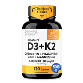 Sandhu's Vitamin D3 & K2 5000 IU supplement bottle front view