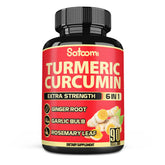 Satoomi Turmeric Supplement 90 capsules bottle front view