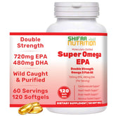 SHIFAA NUTRITION Double Strength Halal Fish Oil soft gel bottle front view