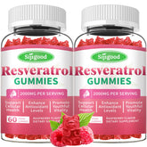 Sijigood Resveratrol Gummies front view with raspberry flavour