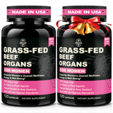 SKLIA Women's Beef Organ Supplement front view with capsules