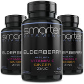 SmarterVitamins Elderberry Supplement 180 plant-based capsules front view