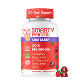 SmartyPants Kids Sleep Zero Melatonin Gummies front view, strawberry flavour