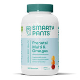 SmartyPants Prenatal Multi & Omega Gummies front view with packaging