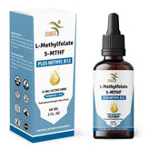 SMSHEALTHPRODUCTS.com Organic L-Methylfolate 5-MTHF Drops 2 fl oz front view