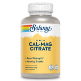 SOLARAY Cal Mag Citrate supplement front view with label