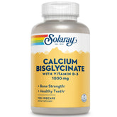 SOLARAY Calcium Bisglycinate Supplement 1000mg front view