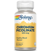 SOLARAY Chromium Picolinate Supplement 200 mcg front view