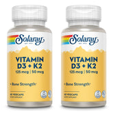 SOLARAY High Potency Vitamin K2 and D3 Supplement bottle front view