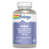 SOLARAY MSM Supplement 163g front view with capsule bottle