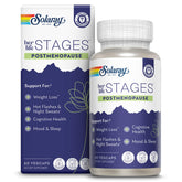 SOLARAY Post Menopause Support Capsules front view with saffron and orange extract