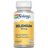 SOLARAY Selenium 100 mcg Capsules front view with label