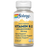 SOLARAY Triple Strength Vitamin K-2 MK-7 150 mcg capsule front view