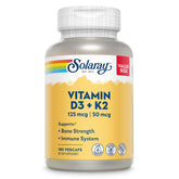 SOLARAY Vitamin D3 & K2 Supplement bottle front view