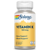 SOLARAY Vitamin K1 Supplement 100mcg bottle front view