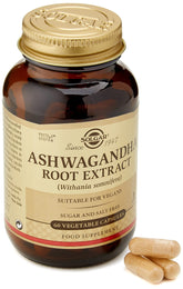 Solgar Ashwagandha 140g herbal supplement front view