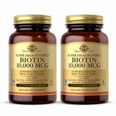 Solgar Biotin 10,000 mcg supplement front view