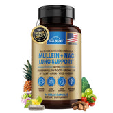 SOLNUVI Mullein & NAC Lung Health Support Supplement bottle front view
