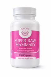 SOR, Inc. Super Raw Mammary 400mg Bovine Mammary Gland Supplement front view