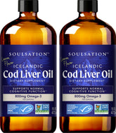 SOULSATION Icelandic Cod Liver Oil bottle front view with lemon flavour