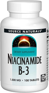 Source Naturals Niacinamide Vitamin B-3 408g supplement front view