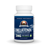Source Naturals Sleep Science Melatonin 2 mg time release tablets front view