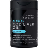 Sports Research Cod Liver Oil Softgels front view packaging