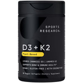 Sports Research D3 + K2 Softgels front view with packaging