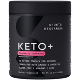 Sports Research Keto Plus Powder 404g Raspberry Lemonade front view
