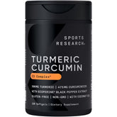 Sports Research Turmeric Curcumin 500mg softgels front view