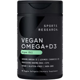 Sports Research Vegan Omega-3 + Vitamin D3 Softgels front view