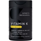 Sports Research Vitamin K Multi-Spectrum 1000mcg K1 + K2 Capsules front view