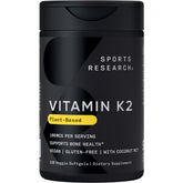 Sports Research Vitamin K2 Menaquinone-7 100mcg vegan softgel front view