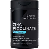Sports Research Zinc Picolinate 30mg softgel front view