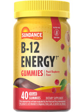 Sundance B-12 Gummies front view with peach raspberry flavour