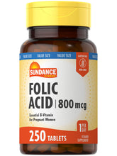 Sundance Folic Acid 800 mcg supplement front view