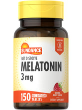 Sundance Melatonin 3 mg Fast Dissolve Tablets front view with packaging
