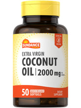 Sundance Organic Extra Virgin Coconut Oil Softgels front view with packaging