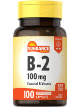 Sundance Vitamin B-2 Riboflavin 100mg capsules front view