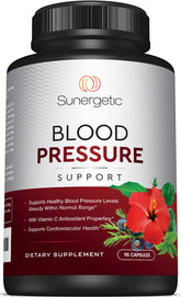 Sunergetic Blood Pressure Support Supplement 90 Capsules front view