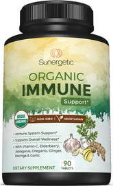 Sunergetic Organic Elderberry daily wellness Support Tablets front view