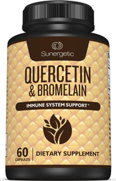 Sunergetic Quercetin & Bromelain Supplement bottle front view