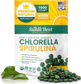 Sunlit Best Green Organics Chlorella Spirulina Tablets front view