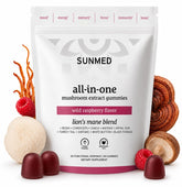 SUNMED Mushroom Blend Supplement 181g front view with packaging