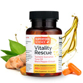 Superfood Science Vitality Rescue Omega-3 + Turmeric supplement front view